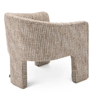 Luxury Textured Bouclé Designer Armchair with Curved Arms – Luxury Hotel Furniture Back View by Luxury Group International