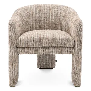 Luxury Textured Bouclé Designer Armchair with Curved Arms – Luxury Hotel Furniture Front View by Luxury Group International