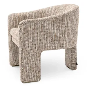 Luxury Textured Bouclé Designer Armchair with Curved Arms – Luxury Hotel Furniture Side View by Luxury Group International