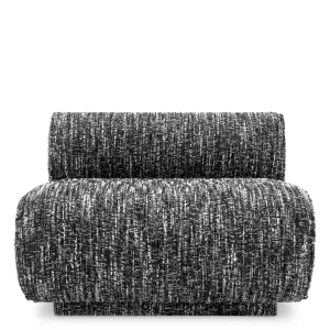 Luxury Textured Upholstered Lounge Armchair with Sculptural Form - Luxury Armchair Front View by Luxury Group International