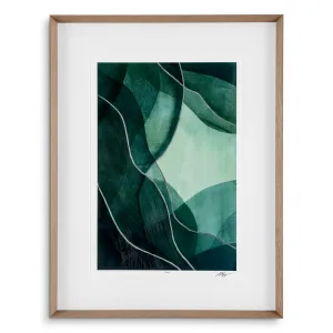 Luxury Tide Source Abstract Wall Art Print Set in Natural Wooden Frames - Luxury Wall Art Front View by Luxury Group International