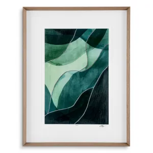 Luxury Tide Source Abstract Wall Art Print Set in Natural Wooden Frames - Luxury Wall Art Front View by Luxury Group International