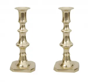 Paire de Bougeoirs en Bronze à Balustres Échelonnés de Luxe avec Bases Octogonales par Luxury Group International