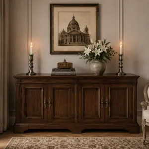 Paire de Bougeoirs en Bronze à Balustres Échelonnés de Luxe avec Bases Octogonales Vue lifestyle par Luxury Group International