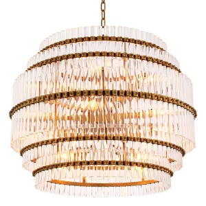 Lampadario di Cristallo a Più Livelli – Lampada a Sospensione Dorata Multistrato di Luxury Group International