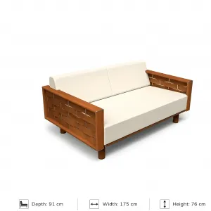 Luxus Zweisitzer Sofa mit Cremefarbenen Kissen und Holzrahmen-Design von Luxury Group International