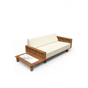 Luxus Zweisitzer Sofa mit Integriertem Holz-Beistelltisch Design von Luxury Group International