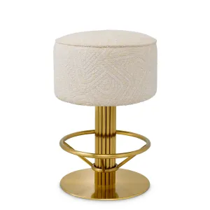 Luxury Upholstered Bar Stool with Gold Pedestal Base H. 68 cm. - Luxury Bar Furniture by Luxury Group International