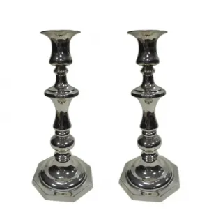 Luxury Urn-Form Bronze Candlestick Pair with Flared Candle Cups by Luxury Group International