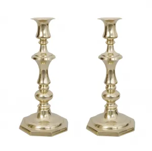 Luxury Urn-Form Bronze Candlestick Pair with Flared Candle Cups by Luxury Group International