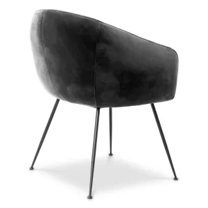 Luxury Velvet Dining Chair with Curved Backrest - Luxury Dining Chairs - Luxury Hotel Furniture Back View by Luxury Group International