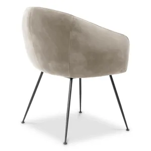 Luxury Velvet Dining Chair with Curved Backrest - Luxury Dining Chairs - Luxury Hotel Furniture Back View by Luxury Group International