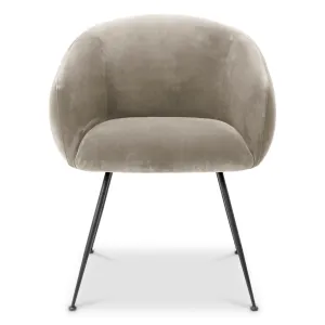 Luxury Velvet Dining Chair with Curved Backrest - Luxury Dining Chairs - Luxury Hotel Furniture Front View by Luxury Group International