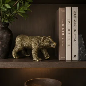 Luxury Walking Bear Bronze Sculpture in Three Artisan Finishes - Luxury Bronze Figure Lifestyle View by Luxury Group International