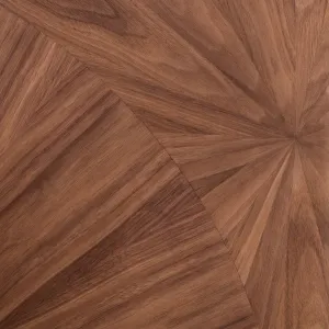 Luxury Walnut Brown Sunburst Veneer Sideboard Cabinet - Luxury Sideboard Detail View by Luxury Group International