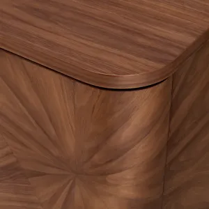 Luxury Walnut Brown Sunburst Veneer Sideboard Cabinet - Luxury Sideboard Detail View by Luxury Group International