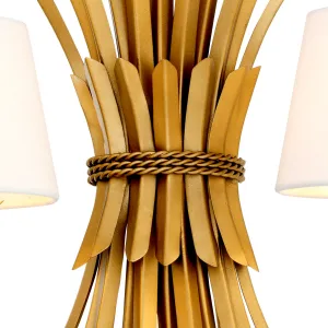 Applique Murale de Luxe Inspirée du Blé – Applique Designer à Double Bras Doré Vue détaillée par Luxury Group International