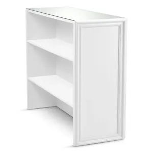 Luxury White Fluted Bar Table with Glass Top for Hotel Interiors Side View by Luxury Group International
