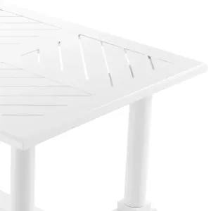 Luxus Weißer Outdoor-Esstisch für Hotels & Premium-Terrassen – Gartenmöbel Detailansicht von Luxury Group International