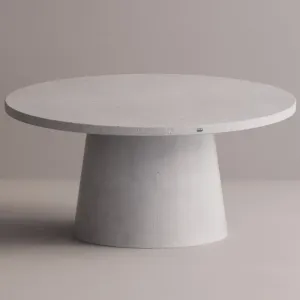 Luxury White Round Pedestal Stone Dining Table for Indoor & Outdoor Spaces by Luxury Group International