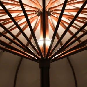 Parasol de Jardin Rond Blanc de Luxe à Bords Festonnés avec Bordure Décorative pour Espaces Extérieurs Vue détaillée par Luxury Group International