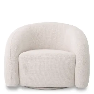 Luxury White Swivel Armchair 91 cm - Living Room & Hotel Furniture - Luxury Furniture Front View by Luxury Group International