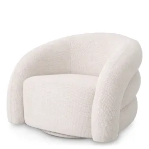 Luxury White Swivel Armchair 91 cm - Living Room & Hotel Furniture - Luxury Furniture Front View by Luxury Group International