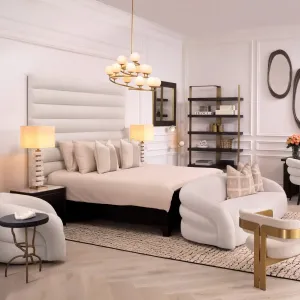 Luxury White Swivel Armchair 91 cm - Living Room & Hotel Furniture - Luxury Furniture Lifestyle View by Luxury Group International