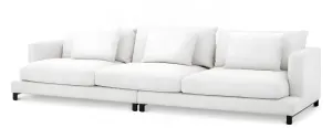 Luxury White Upholstered 3-Seater Sofa with Deep Cushions - Luxury Hotel Furniture Front View by Luxury Group International