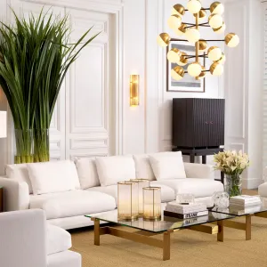 Luxury White Upholstered 3-Seater Sofa with Deep Cushions - Luxury Hotel Furniture Lifestyle View by Luxury Group International