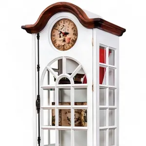 Vitrine de Luxe Blanche en Bois avec Horloge Intégrée et Porte Vitrée Cintrée - Vitrine de Luxe Vue de dessus par Luxury Group International