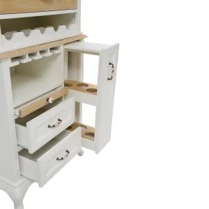 Armoire Étagère en Bois Blanc de Luxe avec Rangement à Vin & Multiples Tiroirs - Armoire Étagère de Luxe Vue intérieure par Luxury Group International
