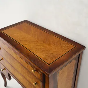 Luxury Wooden Chest of Drawers with Decorative Inlay Top & Cabriole Leg Design Top View by Luxury Group International