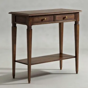 Luxury Wooden Console Table with Dual Drawer Storage & Lower Display Shelf Front View by Luxury Group International
