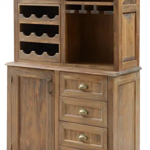 Armoire d'Exposition en Bois de Luxe avec Panneau Tableau Noir & Rangement à Vin - Armoire d'Étagère de Luxe Vue détaillée par Luxury Group International