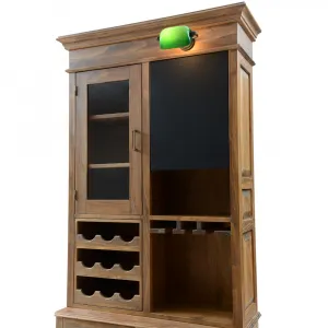 Armoire d'Exposition en Bois de Luxe avec Panneau Tableau Noir & Rangement à Vin - Armoire d'Étagère de Luxe Vue détaillée par Luxury Group International