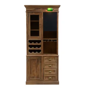 Armoire d'Exposition en Bois de Luxe avec Panneau Tableau Noir & Rangement à Vin - Armoire d'Étagère de Luxe Vue de face par Luxury Group International