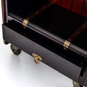 Luxury Wooden Display Shelve with Lower Drawer & Leather Side Handles - Luxury Shelve Cabinet Bottom View by Luxury Group International
