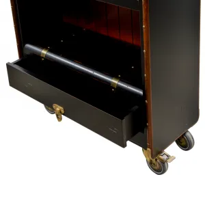 Luxury Wooden Display Shelve with Lower Drawer Storage on Castor Wheels - Luxury Shelve Cabinet Bottom View by Luxury Group International
