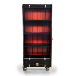 Luxury Wooden Display Shelve with Lower Drawer Storage on Castor Wheels - Luxury Shelve Cabinet Front View by Luxury Group International