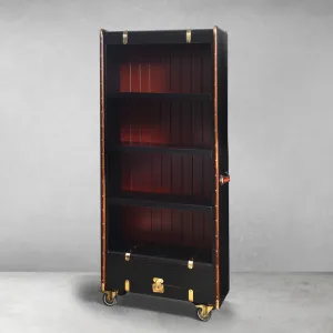 Luxury Wooden Display Shelve with Lower Drawer Storage on Castor Wheels - Luxury Shelve Cabinet Front View by Luxury Group International
