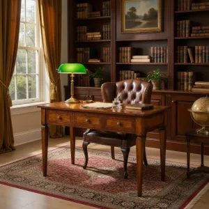 Escritorio Ejecutivo de Madera de Lujo con Triple Cajonera Vista lifestyle por Luxury Group International