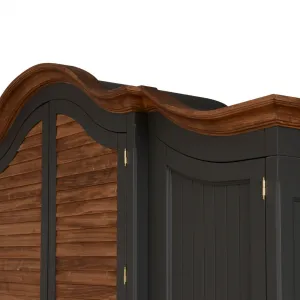Luxuriöser Holz-Kronenschrank mit vier Türen und zweifarbiger, getäfelter Front – Luxus-Regalschrank Detailansicht von Luxury Group International