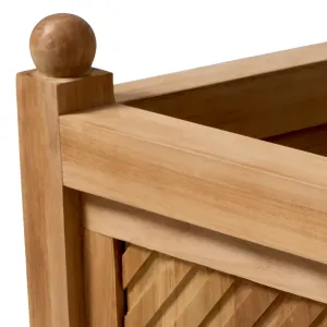 Macetero de Madera de Lujo para Jardín con Paneles de Listones Diagonales y Postes con Remates Vista detalle por Luxury Group International