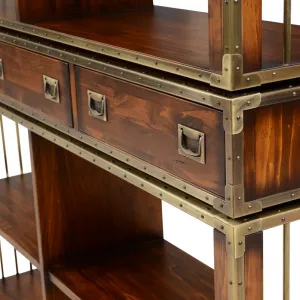 Luxury Wooden Open Shelve Bookcase with Multi Storage Drawers - Luxury Shelve Cabinet Detail View by Luxury Group International