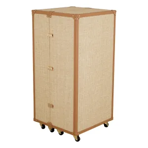 Luxus Holz-Koffer-Bar-Schrank mit Weinregal & Rollen – Luxus Hotelmöbel Seitenansicht von Luxury Group International