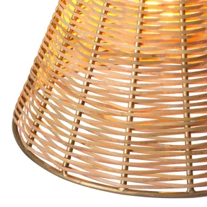 Luxury Woven Rattan Cone Pendant Light – Natural Fiber Ceiling Lamp for Modern & Boho Interiors Detail View by Luxury Group International