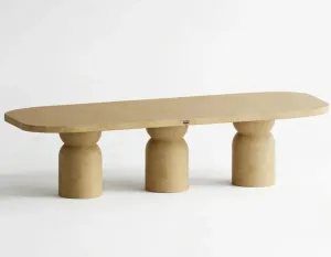 Luxury Yellow Sculptural Oval Pedestal Table for Indoor & Outdoor Living by Luxury Group International
