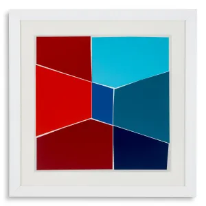 Luxury Geometric Silkscreen Wall Art Print in White Frame 112 cm by Luxury Group International