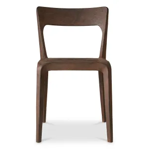 Modern Bronze Metal Dining Chair with Open Back and Slatted Seat - Luxury Dining Chair Front View by Luxury Group International